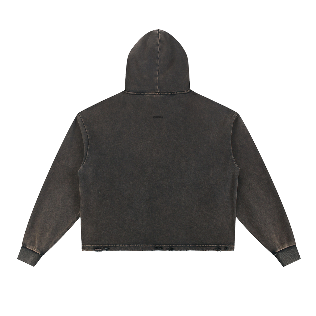 Witness - Vintage Washed Frayed-Hem Hoodie
