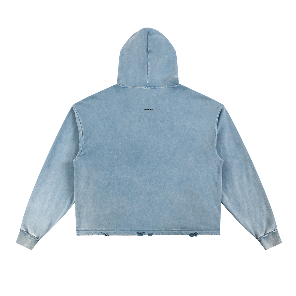 Witness - Vintage Washed Frayed-Hem Hoodie