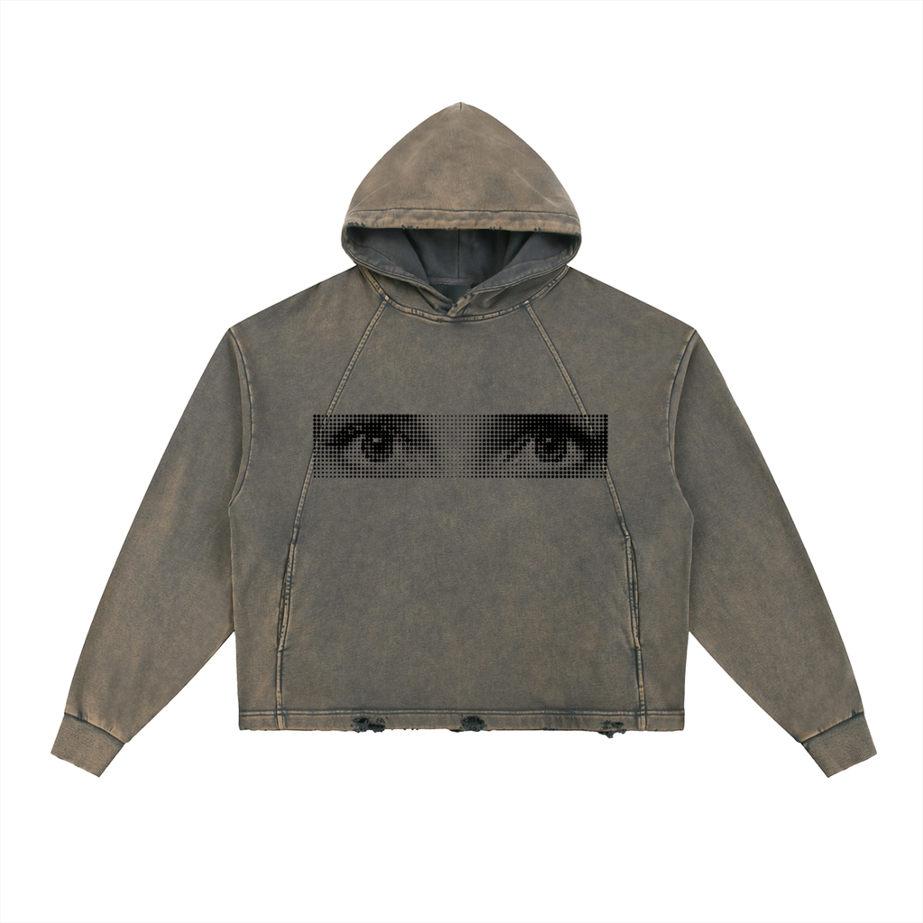 Witness - Vintage Washed Frayed-Hem Hoodie
